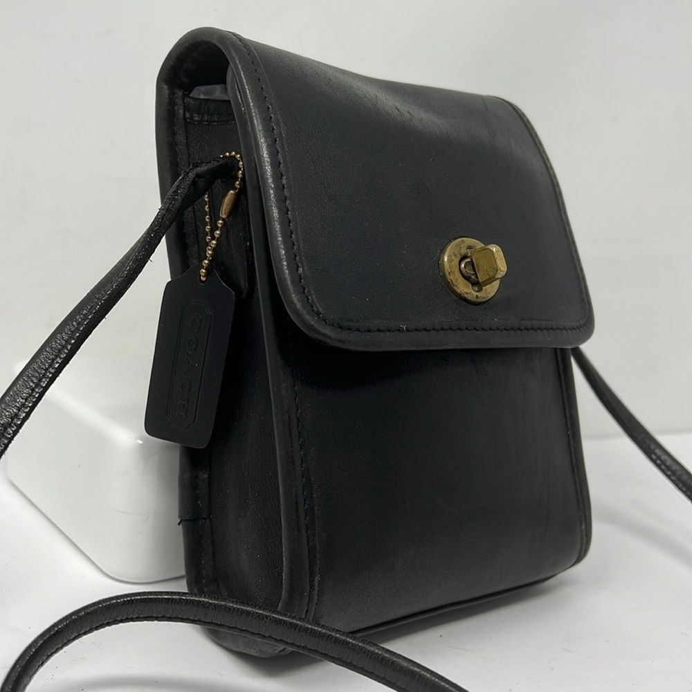 Coach Scooter Bag Black Leather Crossbody Bag - Picture 3 of 14